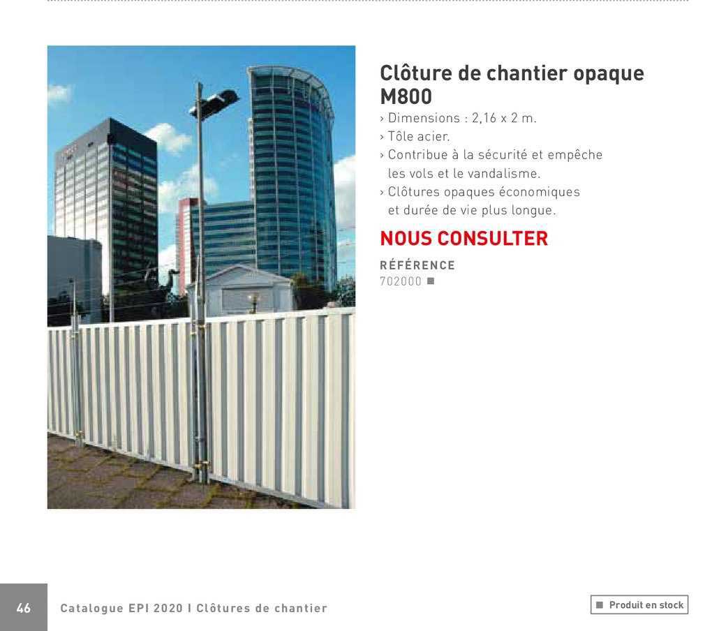 clôture de chantier opaque m800