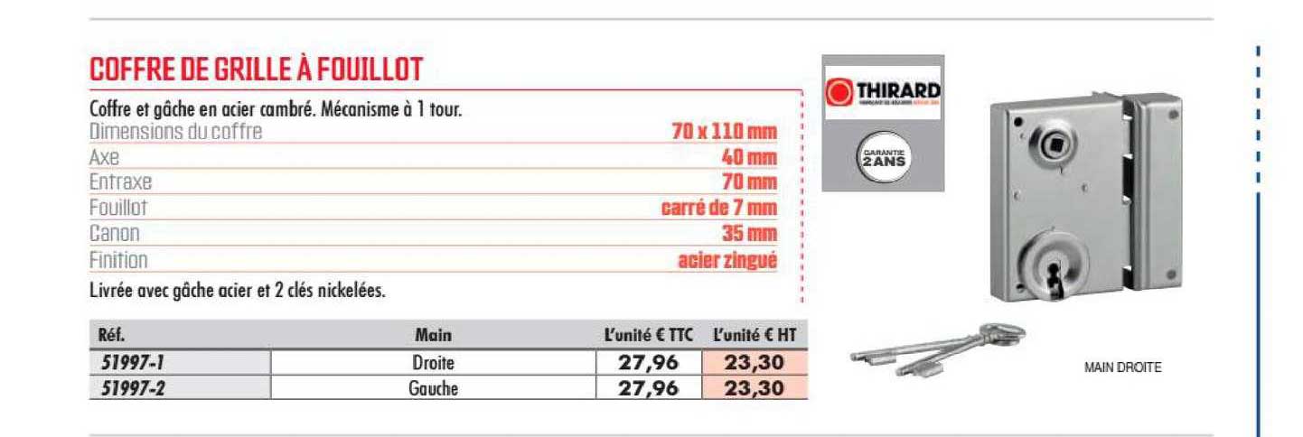 coffre de grille à fouillot thirard
