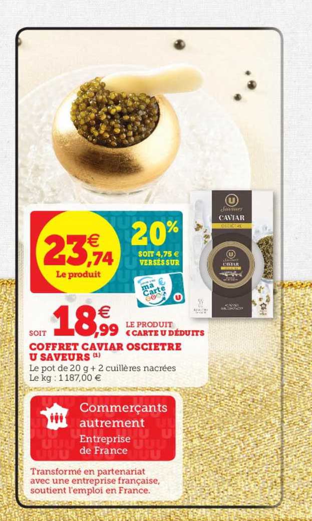 coffret caviar oscietre u saveurs