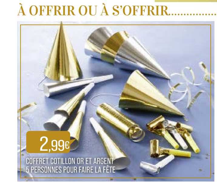 coffret cotillon or et argent 5 personnes pour faire la fête