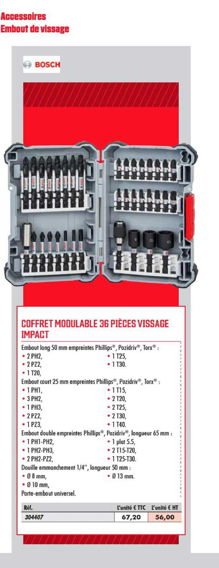 coffret modulable 36 pièces vissage impact bosch