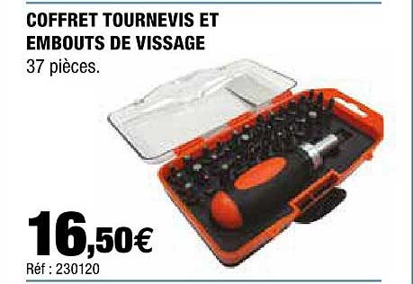 coffret tournevis et embouts de vissage