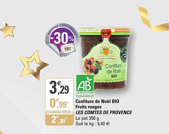 confiture de noël bio fruits rouges les comtes de provence