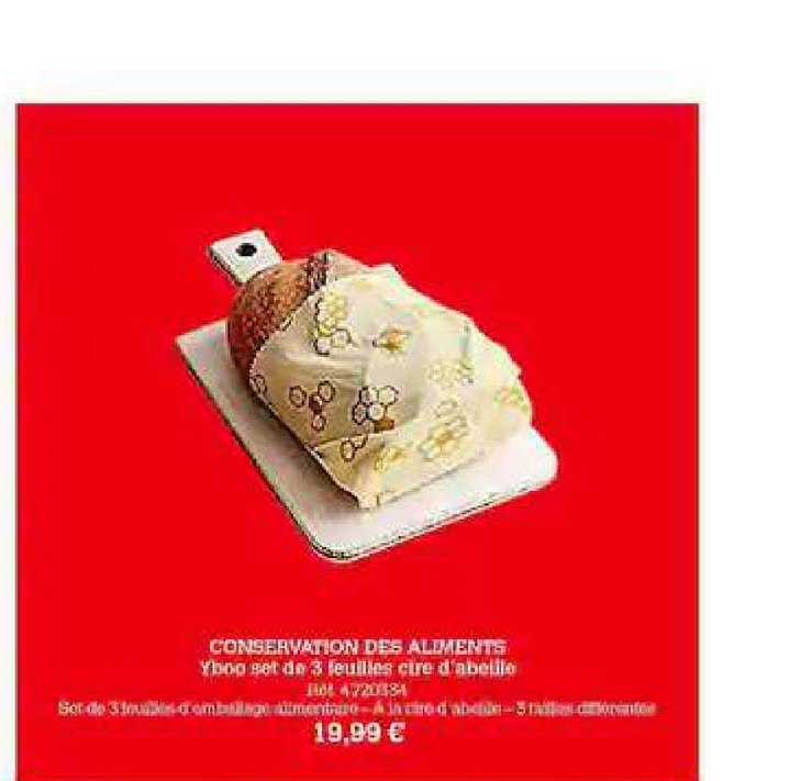 conservation des aliments yboo set de feuilles cire d'abeille