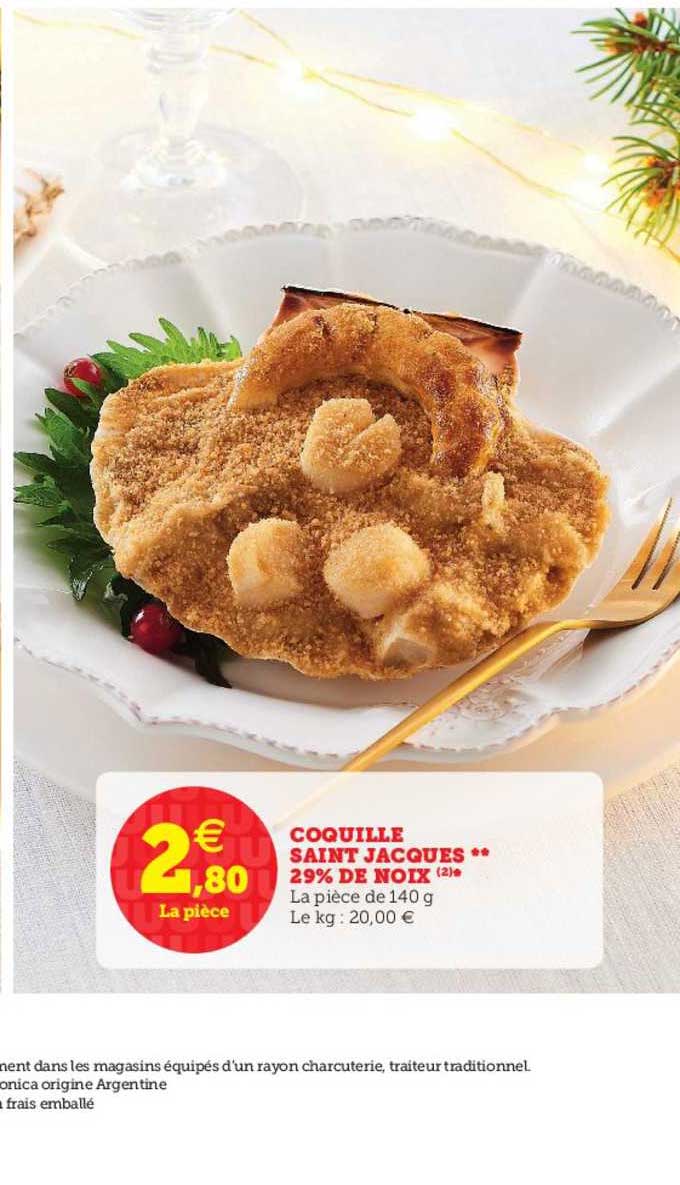 coquille saint jacques 29% de noix