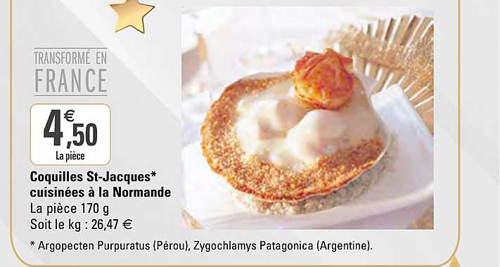 coquilles st jacques cuisinées à la normande