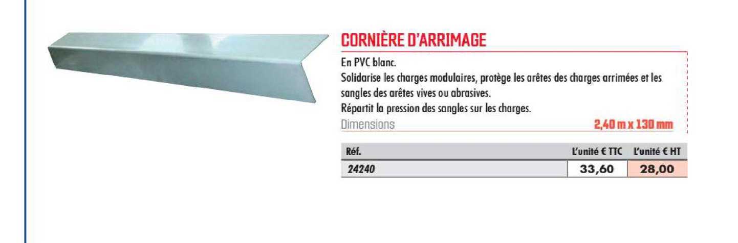 cornière d'arrimage