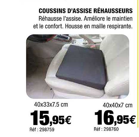 coussins d'assise rehausseurs