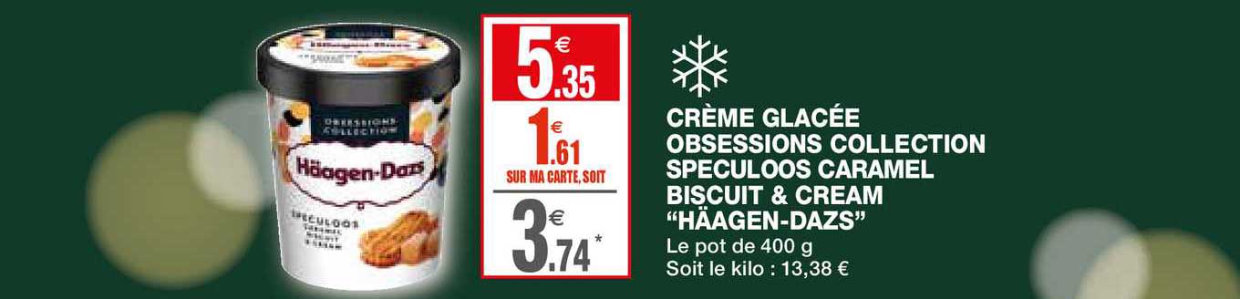 crème glacée obsessions collection speculoos caramel biscuit & cream häagen dazs