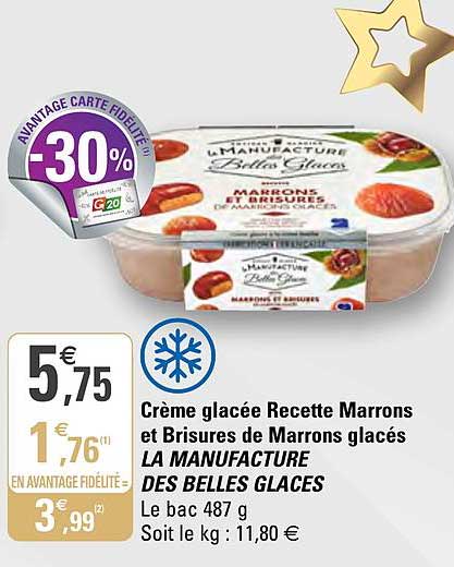crème glacée recette marrons et brisures de marrons glacés la manufacture des belles glaces
