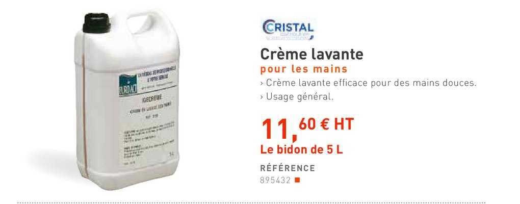 crème lavante pour les mains cristal