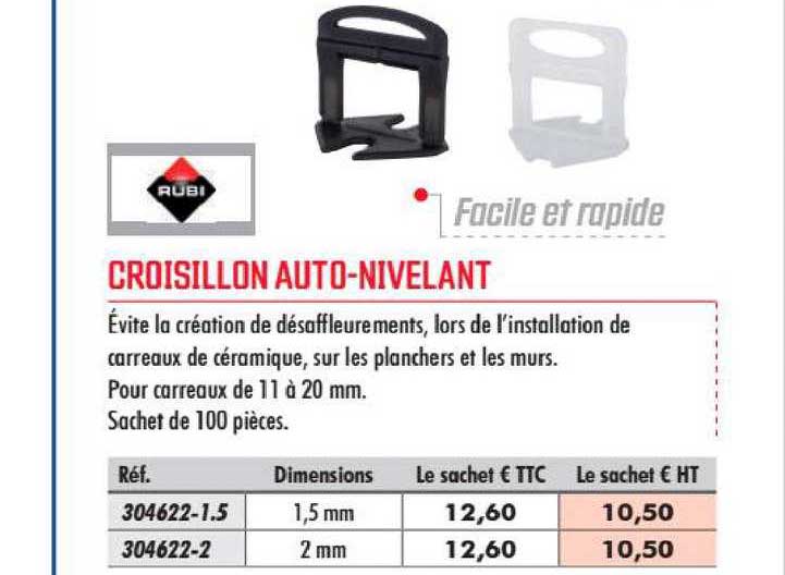 croisillon auto nivelant rubi