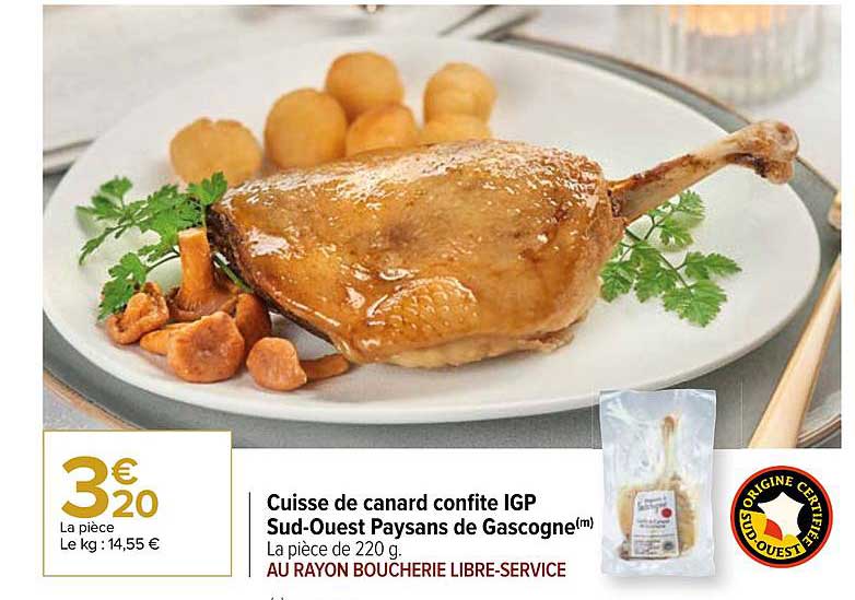 cuisse de canard confite igp sud-ouest paysans de gascogne