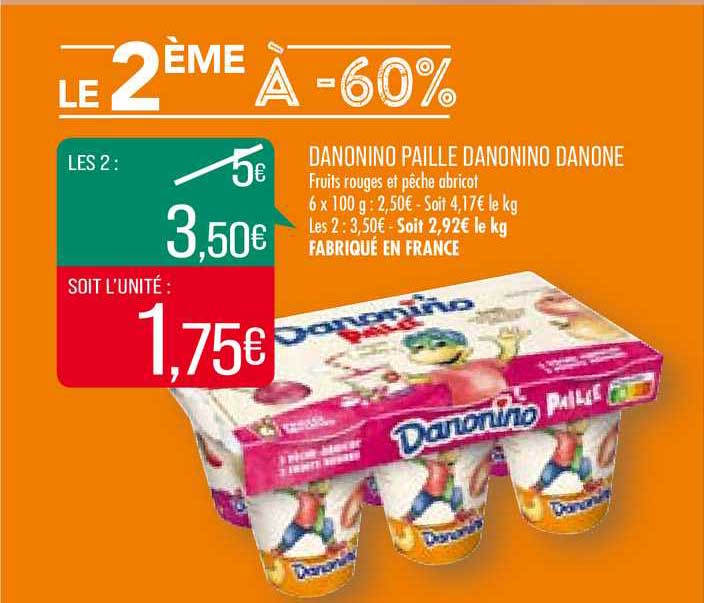 Danonino Paille Danonino Danone Le 2ème à -50%