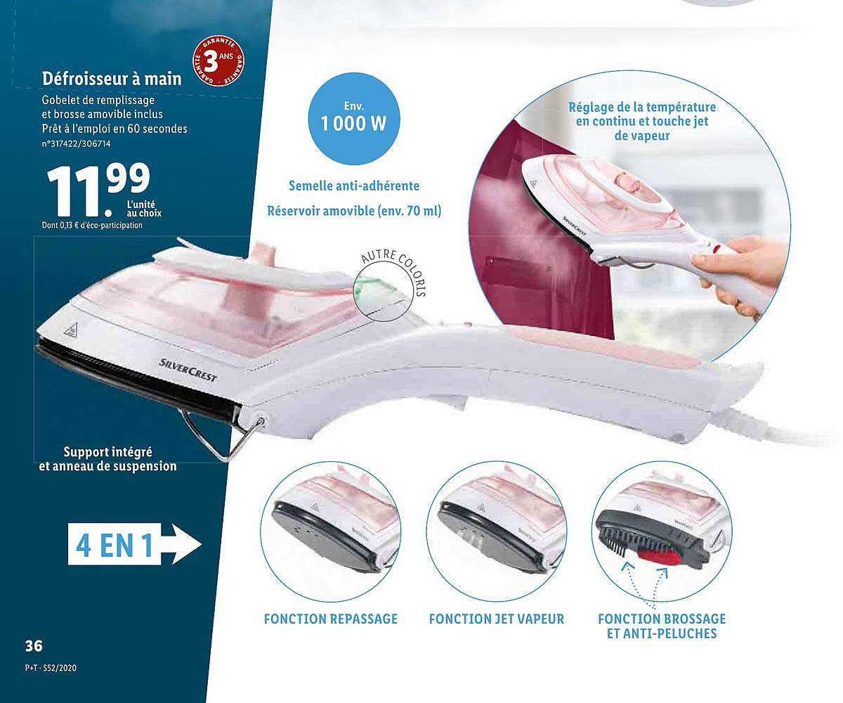 défroisseur à main silver crest