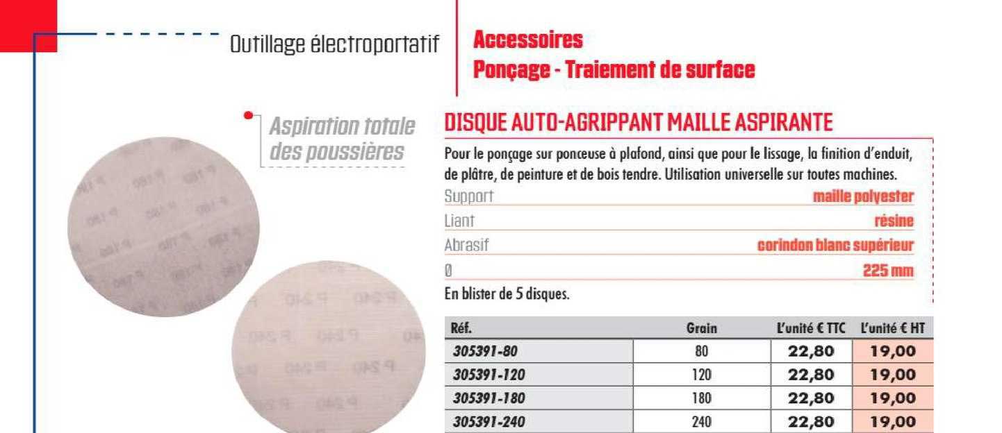 disque auto agrippant maille aspirante