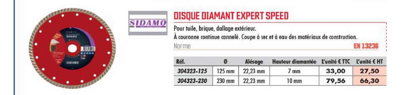 disque diamant expert speed sidamo