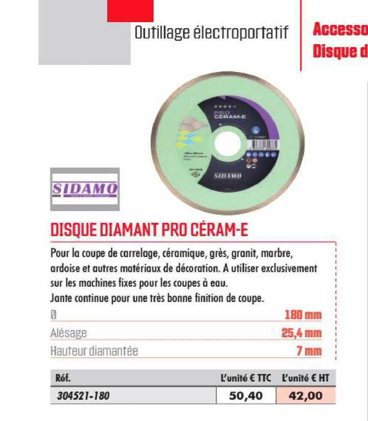 disque diamant pro céram e sidamo