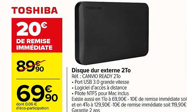 Disque Dur Externe 2to Toshiba