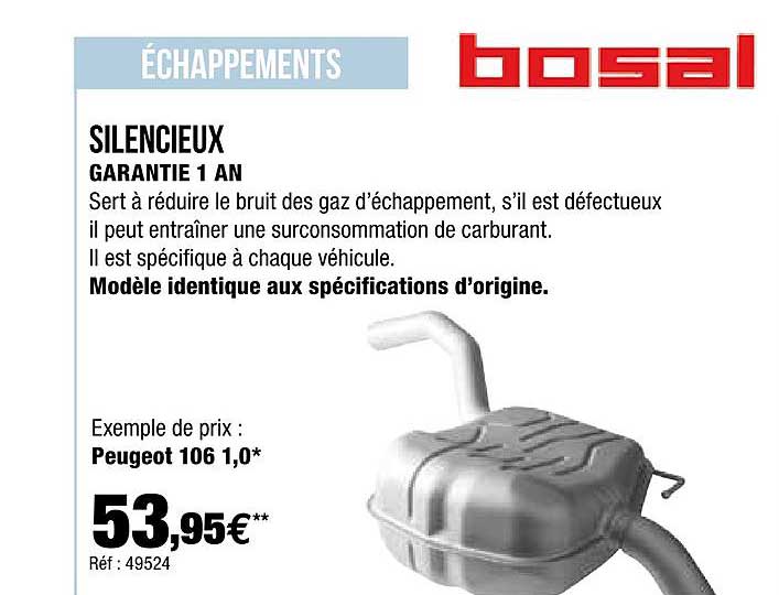 échappements : silencieux bosal
