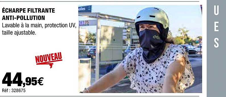 écharpe filtrante anti-pollution