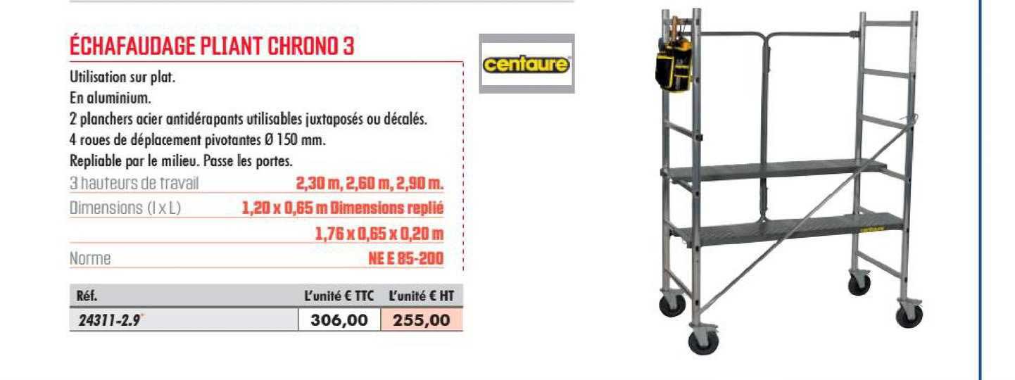 échaufadage pliant chrono 3