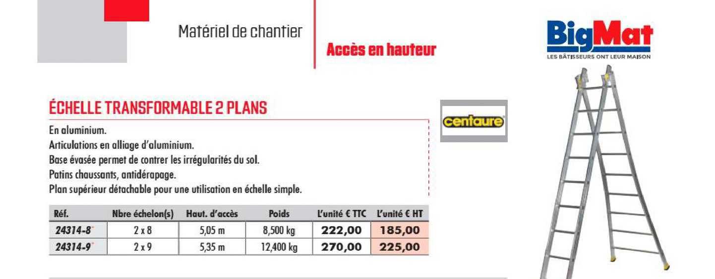 échelle transformable 2 plans