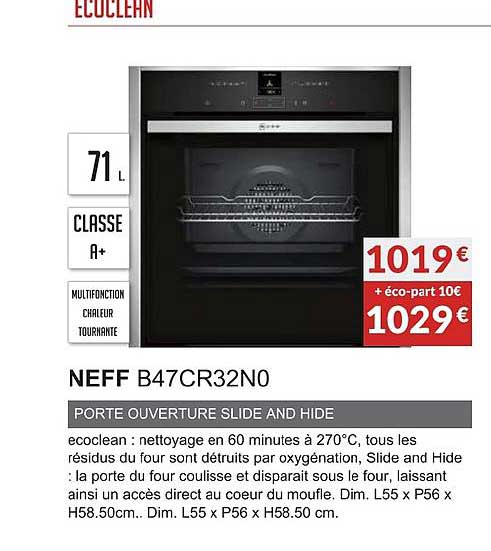 ecoclean neff b47cr32n0 porte ouverture slide and hide