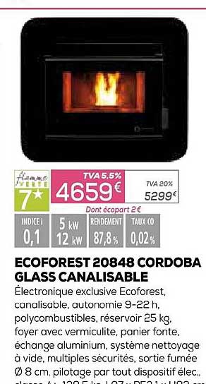 ecoforest 20848 cordoba glass canalisable