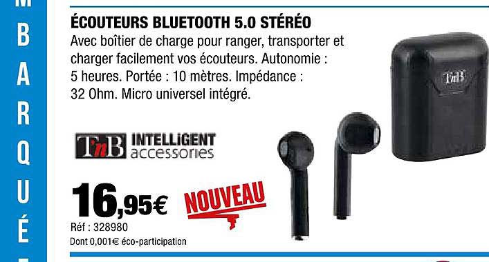 écouteurs bluetooth 5.0 stéréo tnb intelligent accessories