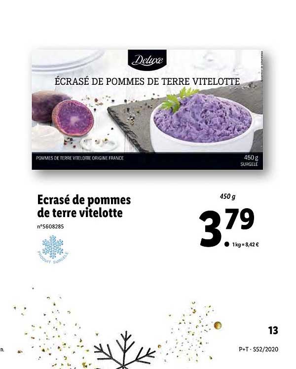 écrasé De Pommes De Terre Vitelotte