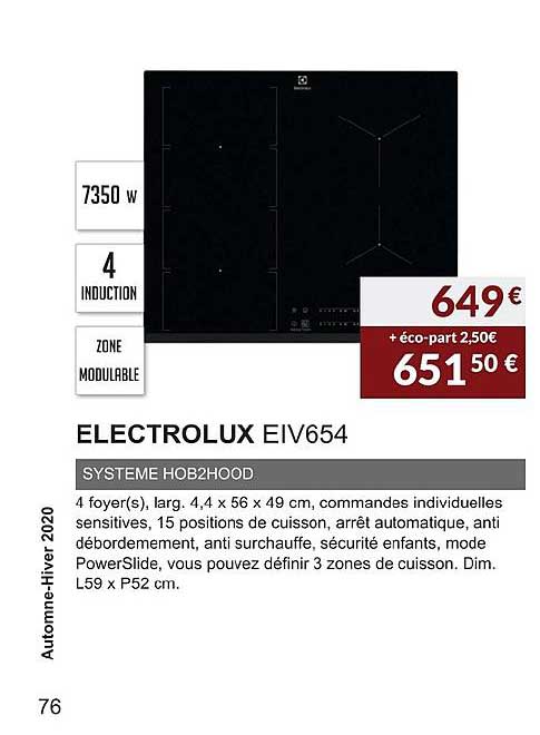 electrolux eiv654 système hob2hood