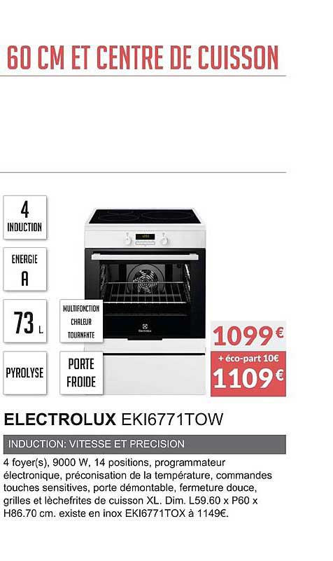 electrolux eki6771tow induction vitesse et précision