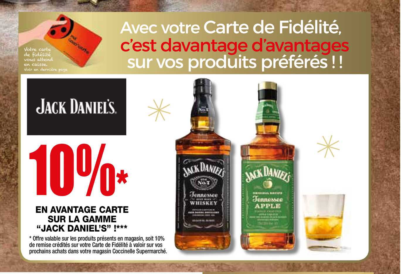 en avantage carte sur la gamme jack daniel's