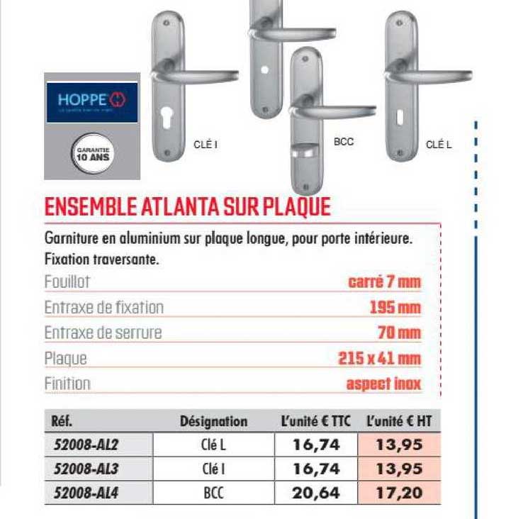 ensemble atlanta sur plaque hoppe