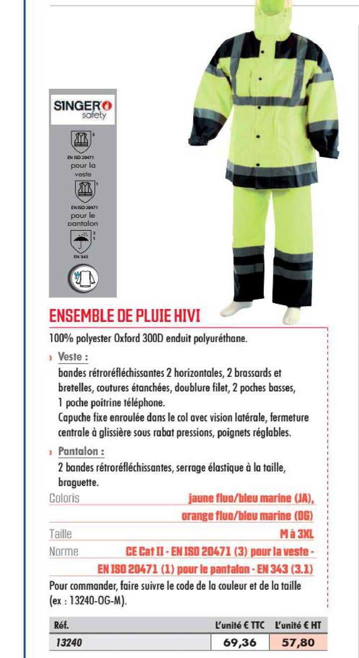 ensemble de pluie hivi singer safety
