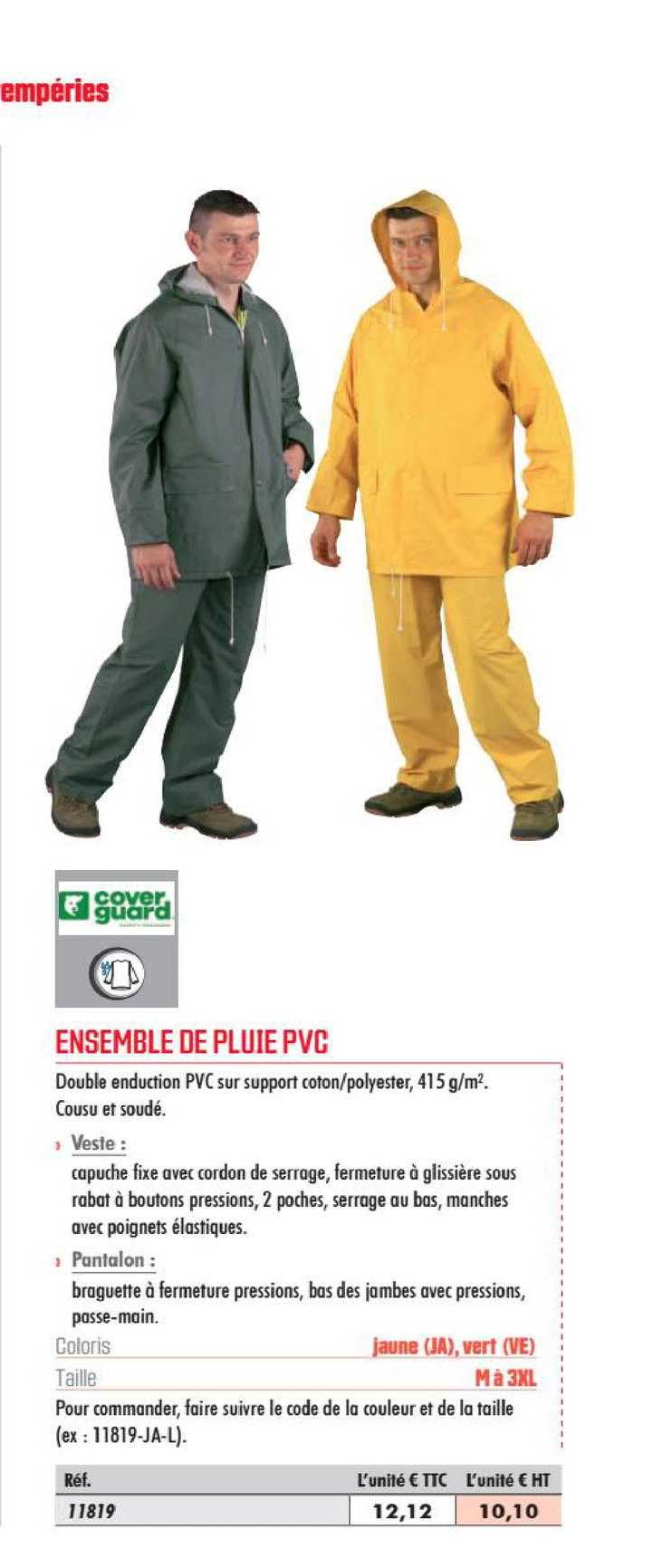 ensemble de pluie pvc cover guard