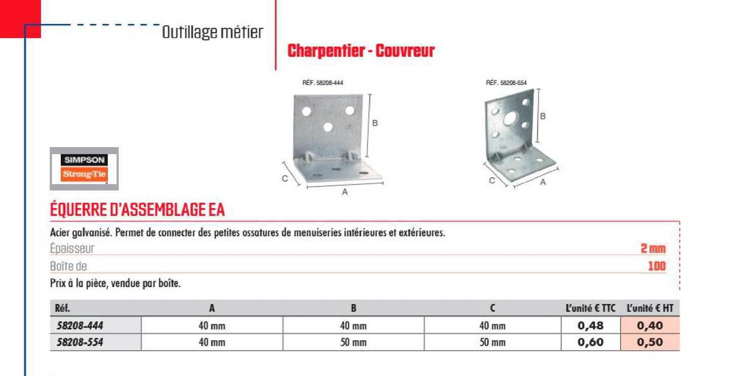 équerre d'assemblage ea