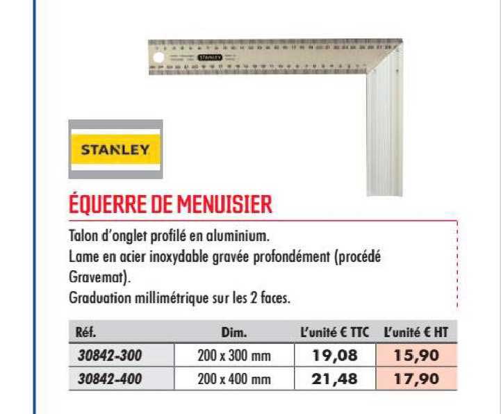 équerre de menuisier stanley
