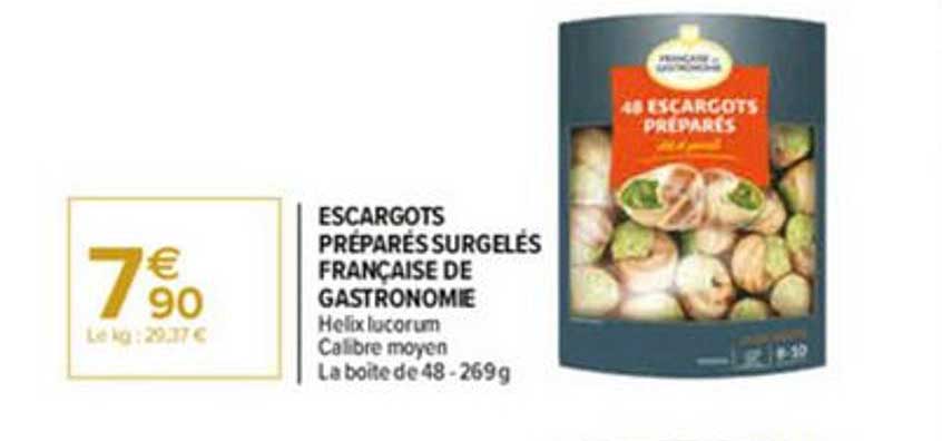 Escargots Préparés Surgelés Française De Gastronomie