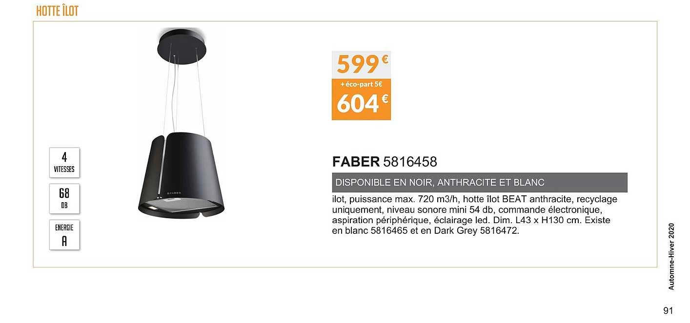 faber 5816458 disponible en noir anthracite et blanc