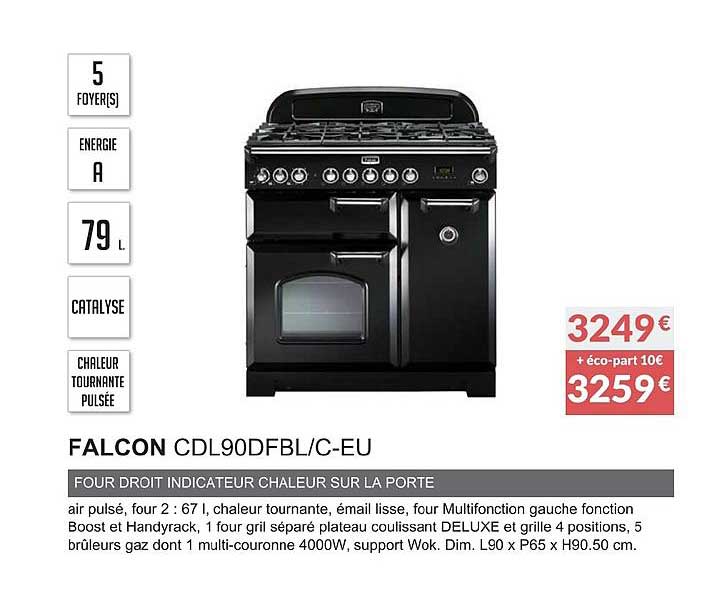 falcon cdl90dfbl c eu four droit indicateur chaleur sur la porte