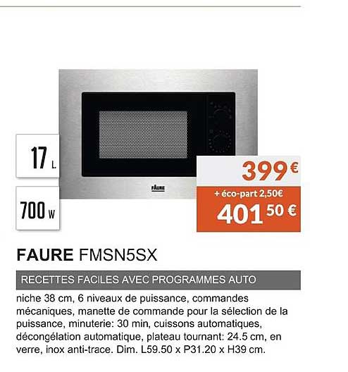 faure fmsn5sx recettes faciles avec programmes auto