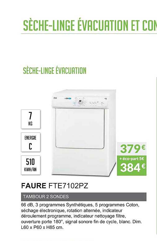 faure fte7102pz tambour 2 sondes