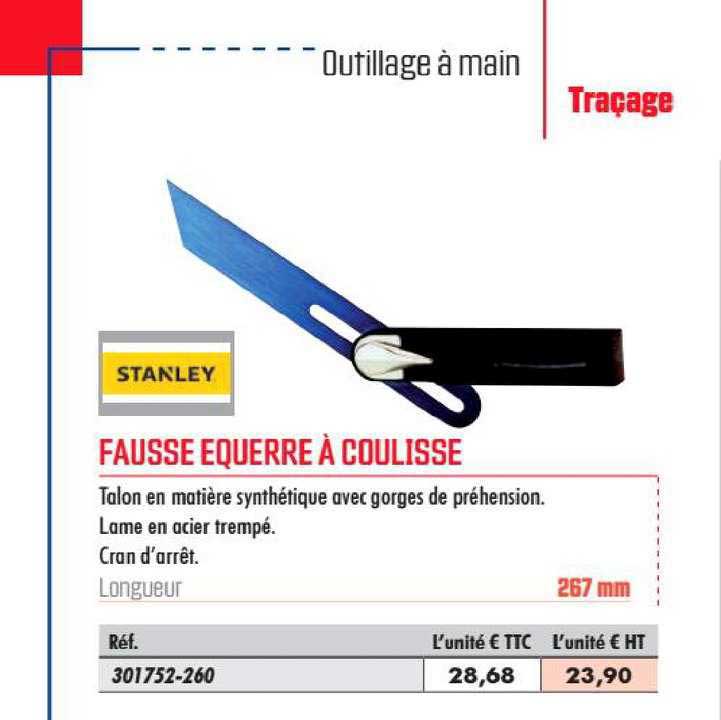 fausse equerre à coulisse stanley