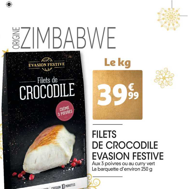 filet de crocodile évasion festive