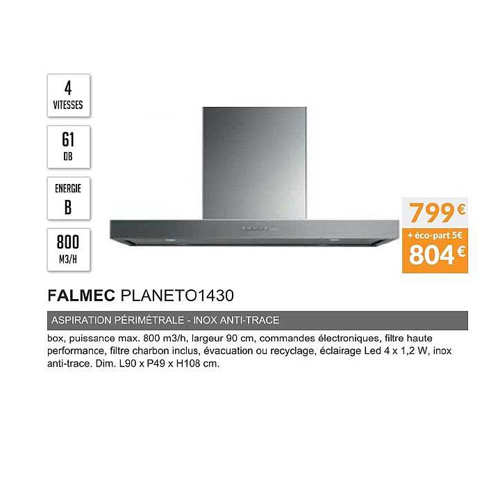 flamec planeto1430 aspiration périmétrale inox anti trace