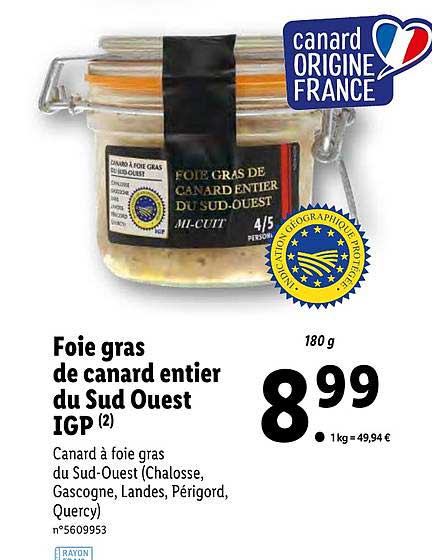 foie gras de canard entier du sud ouest igp