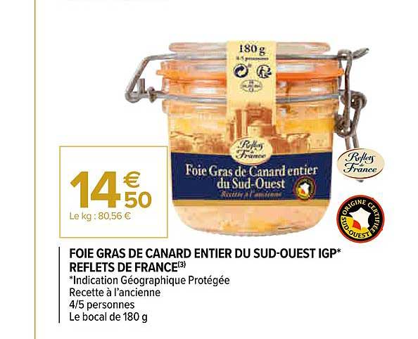foie gras de canard entier du sud-ouest igp reflets de france