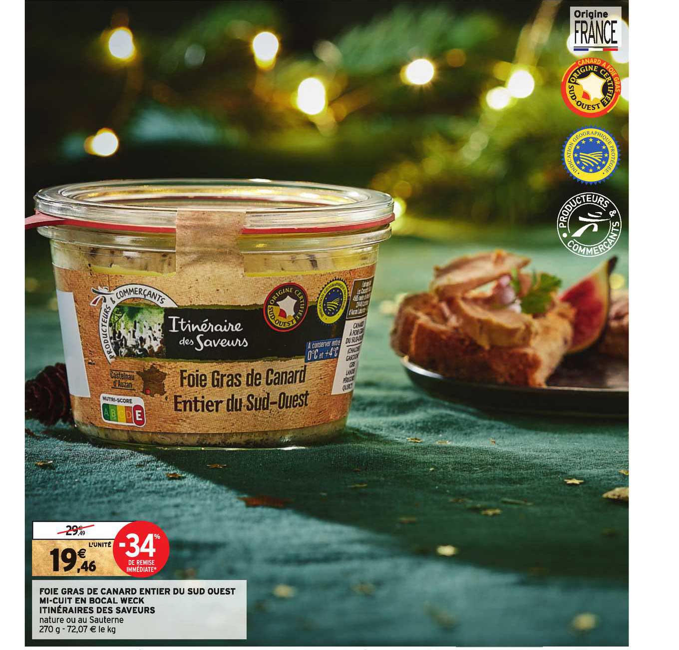 foie gras de canard entier du sud ouest mi-cuit en bocal weck itinéraires des saveurs